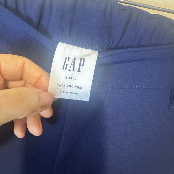 NEW Gap Women's Navy Blue Easy Pants Trousers Wide leg Office sz 6 Tall career - Picture 4 of 8